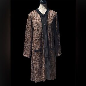 Misook Black and Brown Patterned Jacket Womens Xl